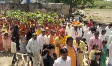 नंगली गाव में उमड़ा आस्था का सैलाब: 7 दिवसीय श्रीमद्भागवत कथा से पूर्व निकली कलश यात्रा का जगह-जगह किया भव्य स्वागत