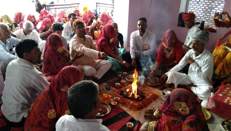 रामनगर के बालाजी मंदिर में हवन के बाद प्रसादी वितरण का हुआ आयोजन