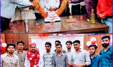पालिका चैयरमेन मुस्तुफा खान के जन्मदिन  पर नगर-पालिका कार्यालय में उपखण्ड अधिकारी सहित अधिकारियों ने केक काट दी मुबारकबाद