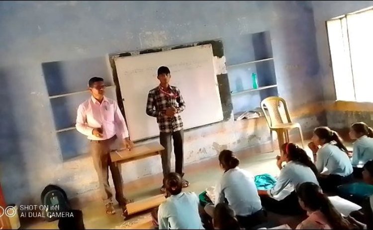 संस्कृत विद्यालय हरनाथपुरा में साइबर क्राइम को लेकर विधार्थी को दी जानकारी