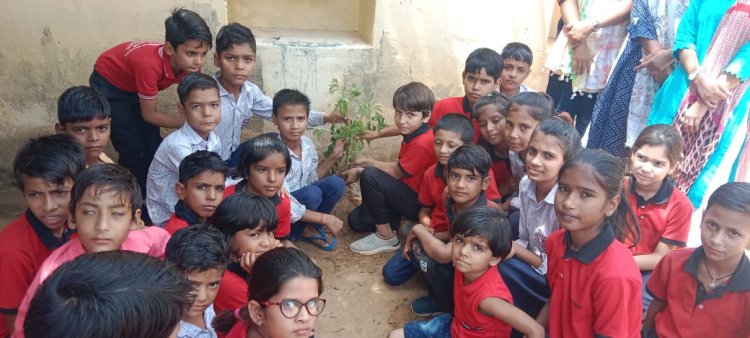 हरियालो राजस्थान के तहत टैगोर फाउंडेशन स्कूल में किया वृक्षारोपण