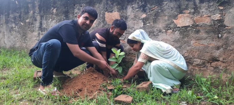 पचलंगी में पर्यावरण संरक्षण के लिए पौधरोपण कर संरक्षण का जिम्मा लिया