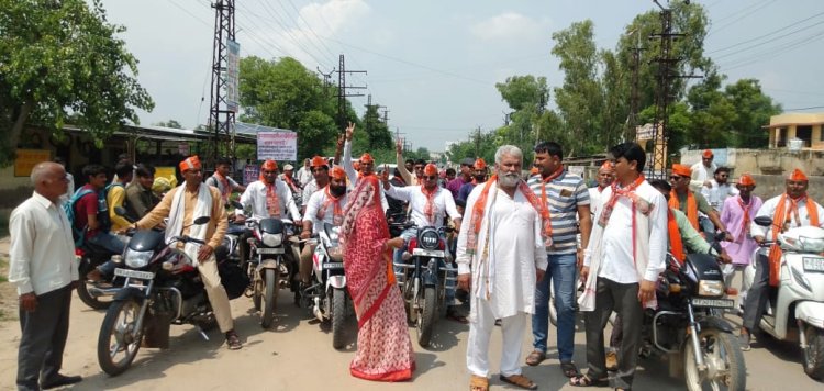 नहीं सहेगा राजस्थान कार्यक्रम के तहत भाजपा युवा मोर्चा ने निकाली बाइक रैली