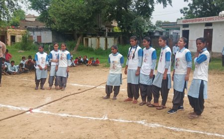 अलावडा़ में पंचायत स्तरीय राजीव गांधी ग्रामीण ओलंपिक खेलों का हुआ शुभारंभ