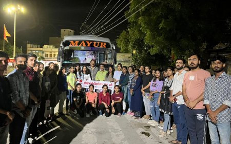 ABVP छात्र छात्रा कार्यकर्ताओं ने जयपुर हुंकार  रैली में लिया भाग