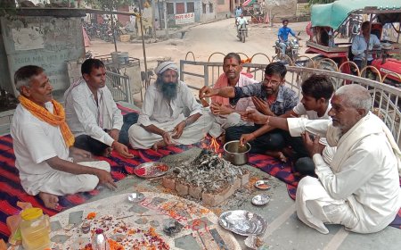 चौका दास बाबा मंदिर पर हवन पूजन कर भंडारे का हुआ आयोजन