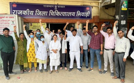 राजस्थान संयुक्त नर्सेज़ संघर्ष समिति के प्रदेशव्यापी आह्वान पर चिकित्सा संस्थानों में 2 घंटे कार्य बहिष्कार