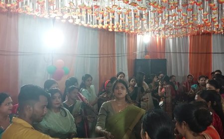 आदर्श नगर पालिका दातागंज में हुआ हरियाली तीज मेहंदी कंपटीशन