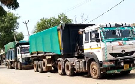 अवैध ऑवरलोडिंग खनन सामग्री से भरे एक दर्जन डम्फर , छ:चालक गिरफ्तार