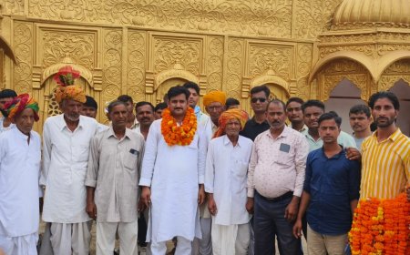 कांग्रेस के प्रभारी पहुंचे उदयपुरवाटी, दावेदारों ने दिखाई ताकत:  2किलोमीटर लम्बा चला काफिला