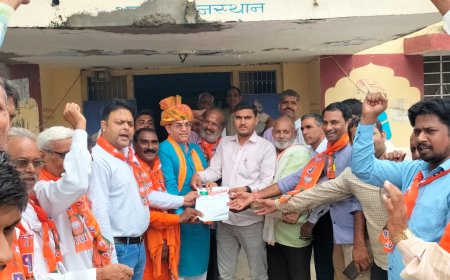 भाजपा ने किया  प्रदर्शन एवं उपखंड अधिकारी को सौंपा राज्यपाल के नाम ज्ञापन