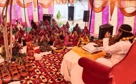 शिव पुराण कथा महायज्ञ में शिव मंदिर में दीपदान का महत्व एवं विवाह शब्द के अर्थ का वर्णन