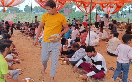 बाघोली में बालाजी मंदिर में हुआ रामायण पाठ का समापन:हवन के बाद भंडारे का हुआ आयोजन