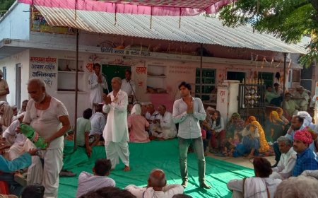 खेड़ली में भागवत कथा समापन पर हुआ पद दंगल व भंडारे का आयोजन