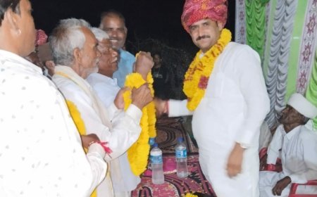 किशोरपुरा की ढाणी बाकली में कांग्रेस  युवा नेता संदीप सैनी का हुआ नागरिक अभिनंदन