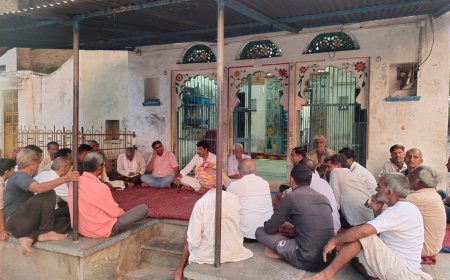 सड़क बनाने के लिए ठेकेदार ने नष्ट कर दी किसानों की फसल:  बाठेड़ा खुर्द व खरसाण पंचायत के विभिन्न गांवों में पहुंची जनसंवाद यात्रा