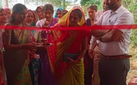 राजपुर बड़ा में सरपंच ने फिता काटकर किया इंदिरा रसोई का उद्घाटन