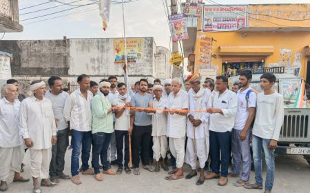 गुणावती से खरनाल पैदल संघ हुआ रवाना