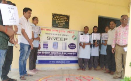 मतदान के लिए रैली निकाल आमजन को जागरूक किया