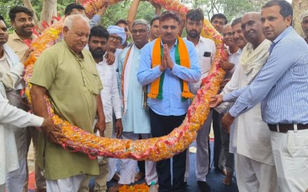 भाजपा की परिवर्तन संकल्प यात्रा को सफल बनाने के लिए दिनेश यादव ने किया जनसंपर्क