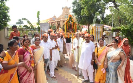 नौगांवा ठाकुर जी के बेवाण में उमड़ा जन सैलाब:  घर-घर भक्तों को हुए अनूठे दर्शन  सांवलिया सेठ को पहनाई चांदी की पौशाक