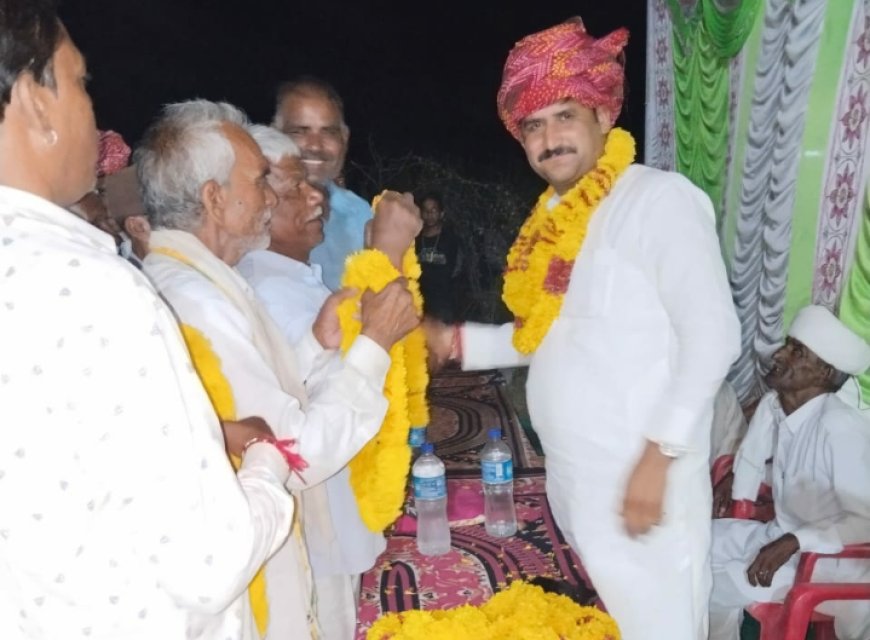 किशोरपुरा की ढाणी बाकली में कांग्रेस  युवा नेता संदीप सैनी का हुआ नागरिक अभिनंदन