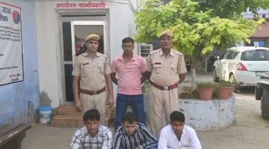 डीग थाना पुलिस ने गौतस्करों के चंगुल से 3 गोवंश को कराया मुक्त: 3 गौतस्कर गिरफ्तार, पीकअप जप्त