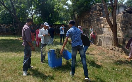 राजकीय महाविद्यालय खैरथल में श्रमदान कर मनाई गाँधी जयंती