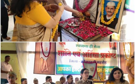 जिला कलेक्टर शुभम चौधरी और  पुलिस अधीक्षक रंजीता शर्मा  ने किया गांधी जी की प्रतिमा पर माल्यार्पण