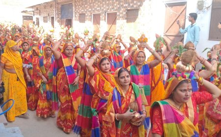 बागेश्वर धाम सेवा समिति के द्वारा कस्बे मे निकाली भव्य मंगल कलश यात्रा