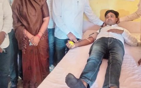 बानसूर के कोठिया गांव में समाजसेवी जन्मदिन पर रक्तदान शिविर: 110 युवाओं ने दिया महादान