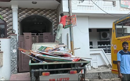 चुनाव से पहले बानसूर में होर्डिंग और पोस्टरों का हटाने का आदेश"