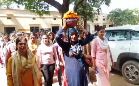 मेरा माटी मेरा देश अभियान के तहत कन्या महाविद्यालय में हुआ अमृत कलश यात्रा का आयोजन