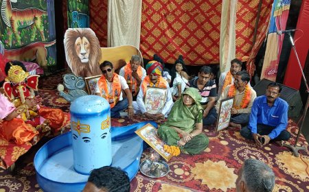 गणेश वंदना एवं मंत्रोच्चारण के साथ विधिवत रूप से रामलीला मंचन का हुआ प्रारंभ