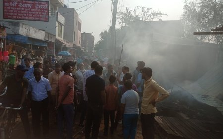 सब्जी मंडी स्थित दुकानों में लगी आग:35 लकड़ी और लोहे के खोखे जलकर राख, दुकानदारों के माथे पर चिंता की लकीरें