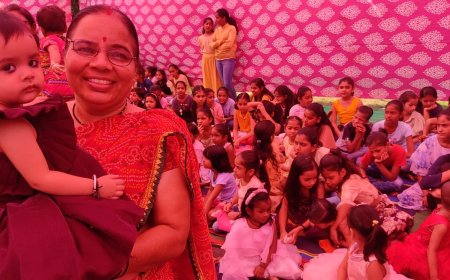 162 कन्याओं के सामूहिक पूजन के साथ किया नवरात्रि का शुभारंभ :300  परिवारो ने लिया बेटी बचाओ बेटी पढाओ का सामूहिक संकल्प