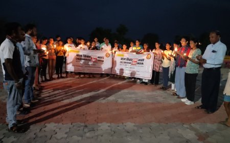 कैलाश सत्यार्थी चिल्ड्रन फाउंडेशन के तत्वाधान में कैंडल मार्च का आयोजन