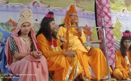 राजपुर बड़ा के माली बास में राम लीला मे कैकई दशरथ संवाद व राम का चौदह वर्षो के लिए वन गमन की लीला का किया मंचन