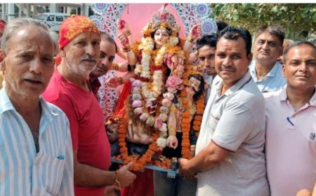 कोटपुतली में दुर्गा माता मूर्ति का किया विसर्जन दुर्गा महोत्सव हुआ संपन्न