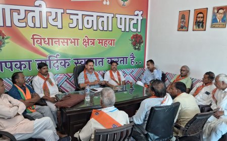 महुवा मंडावर में भाजपा कार्यकर्ताओं की प्रवासी प्रभारी डॉक्टर प्रवेश दिवाकर ने बैठक लेकर भाजपा को जीताने का दिया संदेश