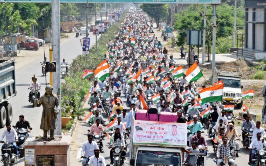सुमेरपुर से तखतगढ़ तक पूर्व प्रधान मेवाड़ा के नेतृत्व में विशाल दुपहिया वाहन रैली निकाली, जगह-जगह हुआ भव्य स्वागत