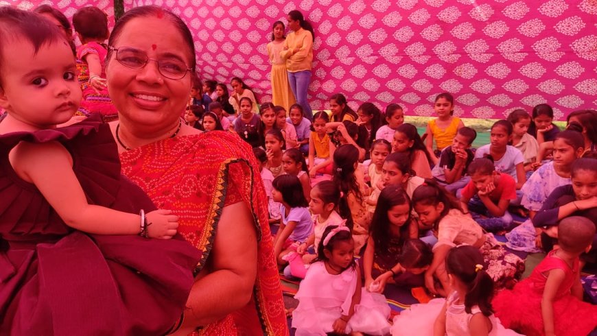 162 कन्याओं के सामूहिक पूजन के साथ किया नवरात्रि का शुभारंभ :300  परिवारो ने लिया बेटी बचाओ बेटी पढाओ का सामूहिक संकल्प