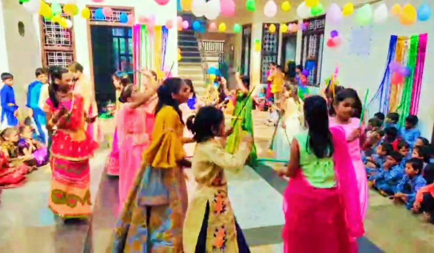 कृष्णा आदर्श विधा मन्दिर स्कूल चन्दीगढ़ बास में आयोजित हुआ डांडिया कार्यक्रम