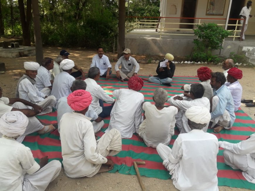 तखतगढ़ में 25 अक्टूबर को किसानों के महापड़ाव को लेकर गांवों दौरा 