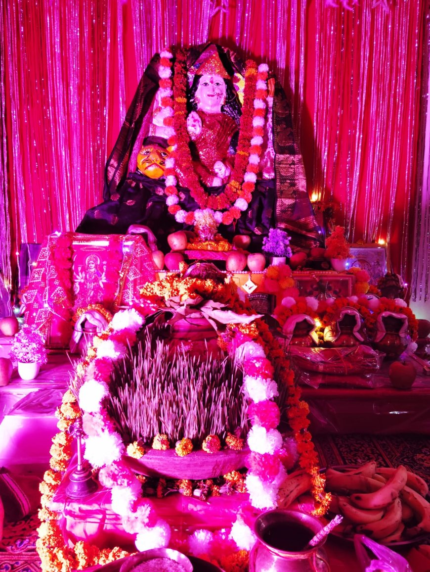दुर्गा पूजा महोत्सव में नवे दिन मां सिद्धदात्री का पूजन :गुड़ा मे चल रहा शिव शक्ति पूजन