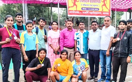 खैरथल महाविद्यालय के विद्यार्थियों ने खेलकूद में जीते 8 पदक