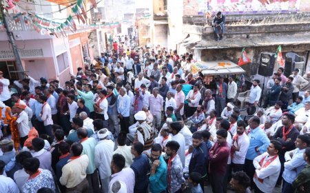 भाजपा प्रत्याशी रामलाल शर्मा ने जनसंपर्क कर की वोट की अपील