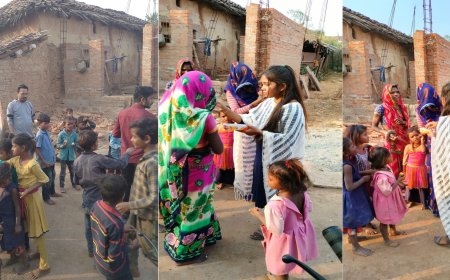 KHF संगठन की तरफ से दिवाली के शुभ अवसर पर ग्राम के लोगों के साथ मिठाइ खिलाकर खुशियां बांटी