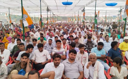 कांग्रेस प्रत्याशी भगवानाराम के समर्थन में मुख्यमंत्री अशोक गहलोत की सभा में उमड़ा जनसैलाब