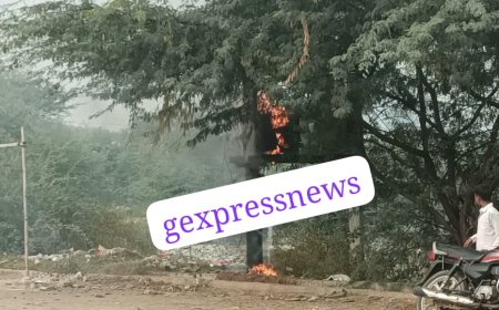 Govindgarh - विधुत ट्रांसफार्मर में लगी आग ,लोगो ने भागकर बचाई जान